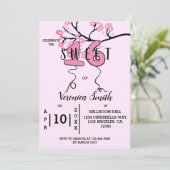 Cherry Blossom Sweet 16 Uitnodiging (Staand voorkant)