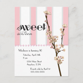 Cherry Blossom Sweet 16 Uitnodiging