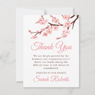 Cherry Blossom Sympathie Bedankt Opmerking Kaart