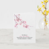 Cherry Blossom Sympathie Hartelijk dank Kaart (Gele Bloem)