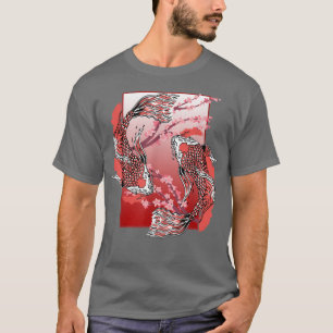 Cherry Blossom Taisho Sanke Carp Fish Pond Sakura T-shirt