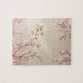 Cherry Blossom Tan Achtergrond Puzzel Legpuzzel (Horizontaal)