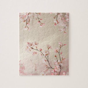 Cherry Blossom Tan Arrière - plan Puzzle