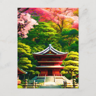 Cherry Blossom Temple Briefkaart