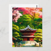 Cherry Blossom Temple Briefkaart (Voorkant / Achterkant)