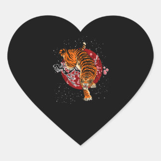Cherry Blossom Tiger Hart Sticker
