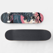 Cherry Blossom Tiger Japanse kunst Skateboard (Horizontaal)