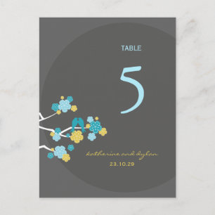 Cherry Blossom Tortelduifjes Weddenschappen Table  Briefkaart