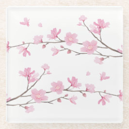 Cherry Blossom - Transparant Glazen Onderzetter