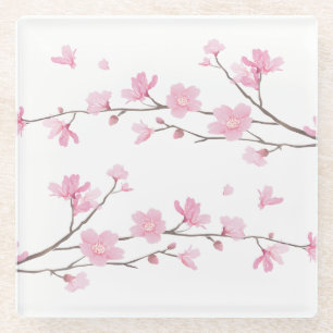 Cherry Blossom - Transparant Glazen Onderzetter