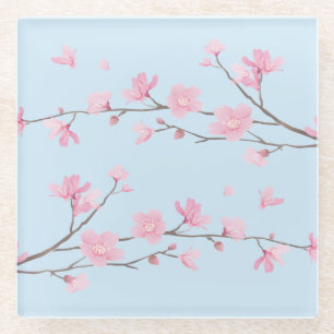 Cherry Blossom - Transparant Glazen Onderzetter