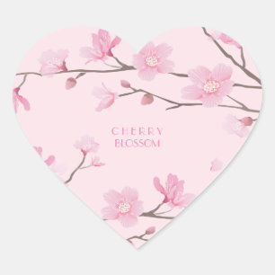 Cherry Blossom - Transparent-Background Hart Sticker