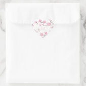 Cherry Blossom - Transparent-Background Hart Sticker (Tas)