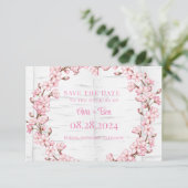 Cherry Blossom Tree Bark Save the Date Kaart (Staand voorkant)