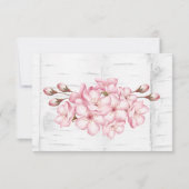 Cherry Blossom Tree Bark Save the Date Kaart (Achterkant)