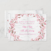 Cherry Blossom Tree Bark Save the Date Kaart (Voorkant / Achterkant)