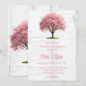 Cherry Blossom Tree Bark Wedding Celebration Kaart (Voorkant / Achterkant)