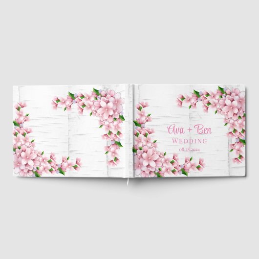 Cherry Blossom Tree Bark Wedding Gastenboek (Volledig)