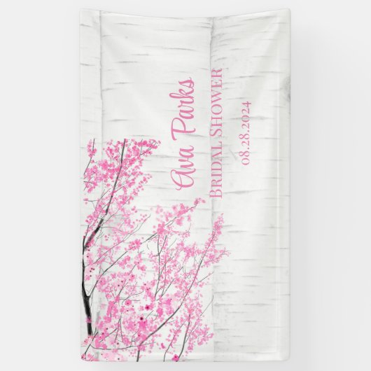 Cherry Blossom Tree Bark Wedding Spandoek (Verticaal)