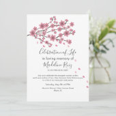 Cherry Blossom Tree Blush Celebration of Life Kaart (Staand voorkant)