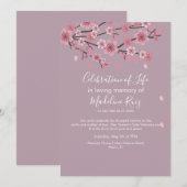 Cherry Blossom Tree Blush Celebration of Life Kaart (Voorkant / Achterkant)