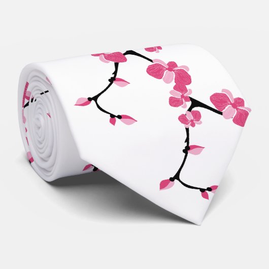 Cherry Blossom Tree Branch Stropdas Design 2 (Opgerold)