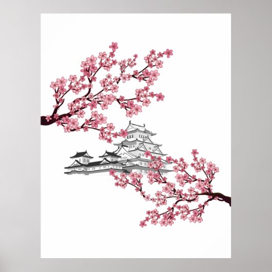 Cherry Blossom Tree Design - Japanse Sakura tree Poster (Voorkant)