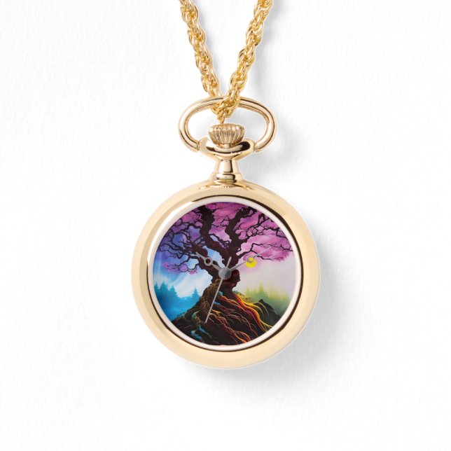 Cherry Blossom Tree of life Horloge (Voorkant)