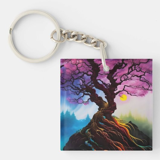Cherry Blossom Tree of life Sleutelhanger (Voorkant)