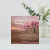 Cherry Blossom Tree Orchard Wedding Invitation Kaart (Staand voorkant)
