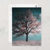 Cherry Blossom Tree Painting - Dusk Briefkaart (Voorkant / Achterkant)