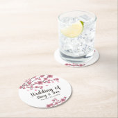 Cherry Blossom Tree Petals Pink Wedding Ronde Kartonnen Onderzetter (Insitu)