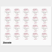 Cherry Blossom Tree Petals Pink Wedding Ronde Sticker (Vel)