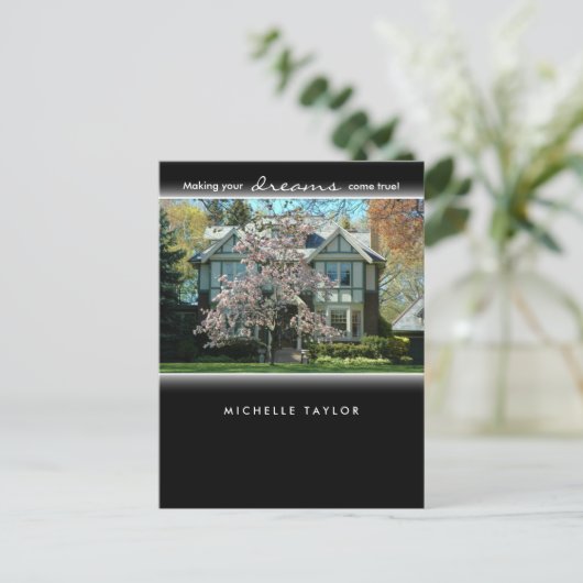 Cherry Blossom Tree Real Estate House Briefkaart 2 (Staand voorkant)