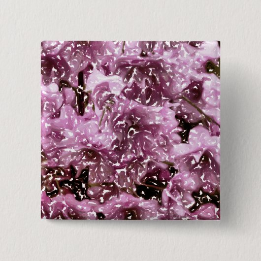 CHERRY BLOSSOM TREE VIERKANTE BUTTON 5,1 CM (Voorkant)
