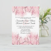 Cherry Blossom Tree Wedding Invitation Kaart (Staand voorkant)