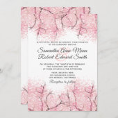 Cherry Blossom Tree Wedding Invitation Kaart (Voorkant / Achterkant)