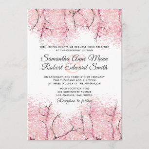 Cherry Blossom Tree Wedding Invitation Kaart