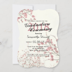 Cherry Blossom Trees op Elegant White Kaart