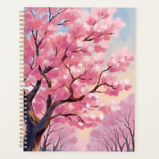 Cherry Blossom Trees Pink Floral Painting (Devant)
