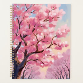 Cherry Blossom Trees Pink Floral Painting Planner