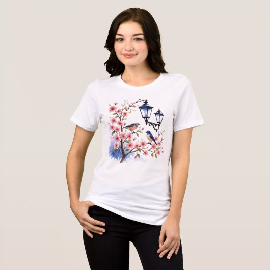 Cherry Blossom Tri-Blend Shirt (Voorkant volledig)