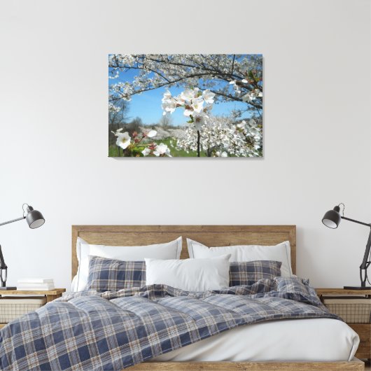 Cherry Blossom Valley Wrapped Canvas Print (Insitu (Slaapkamer))