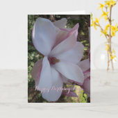 Cherry Blossom Verjaardag Kaart (Gele Bloem)