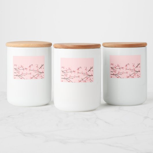 Cherry Blossom Voedselcontainer Etiket (Flessen)