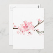 Cherry blossom waterverf briefkaart (Voorkant / Achterkant)