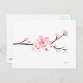 Cherry blossom waterverf briefkaart (Voorkant / Achterkant)