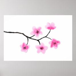 Cherry Blossom Waterverf Poster