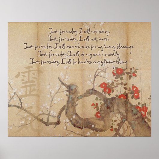  Cherry Blossom Waterverf Reiki Beginselen Poster (Voorkant)