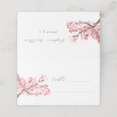 Cherry Blossom Waterverf Roze Bloemen Bruiloft (Buitenkant ongevouwen)